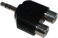 3.5mm Plug to 2 Phono Sockets Adaptor