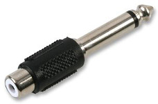 6.35mm mono jack plug to phono socket adaptor