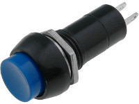 Blue momentary push switch - round button.