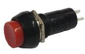 Red momentary push switch - round button.