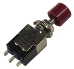 Changeover Push Switch On-(On) - Red Cap